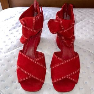 Mercedes Castillo Red Suede Sandals size 36 6